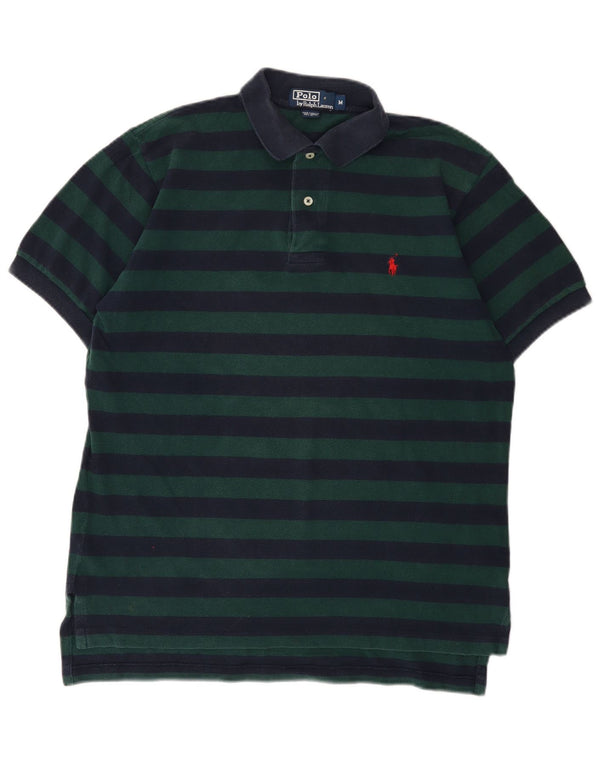 Camisa polo masculina Polo Ralph Lauren de algodão listrado verde médio