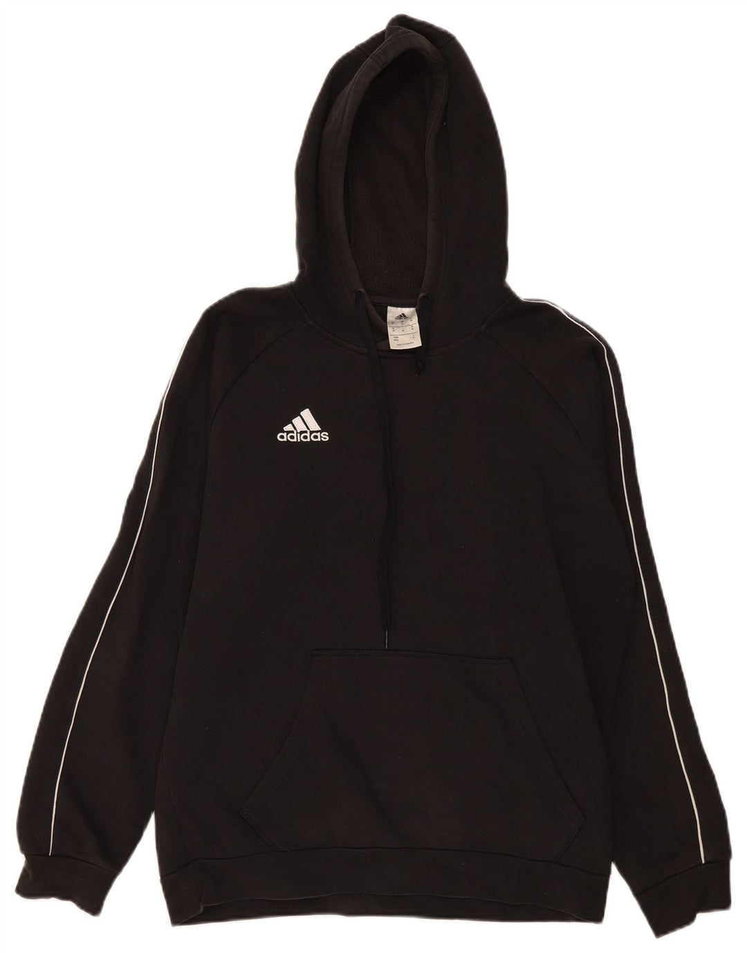Adidas Mens Hoodie Jumper Médio Algodão Preto