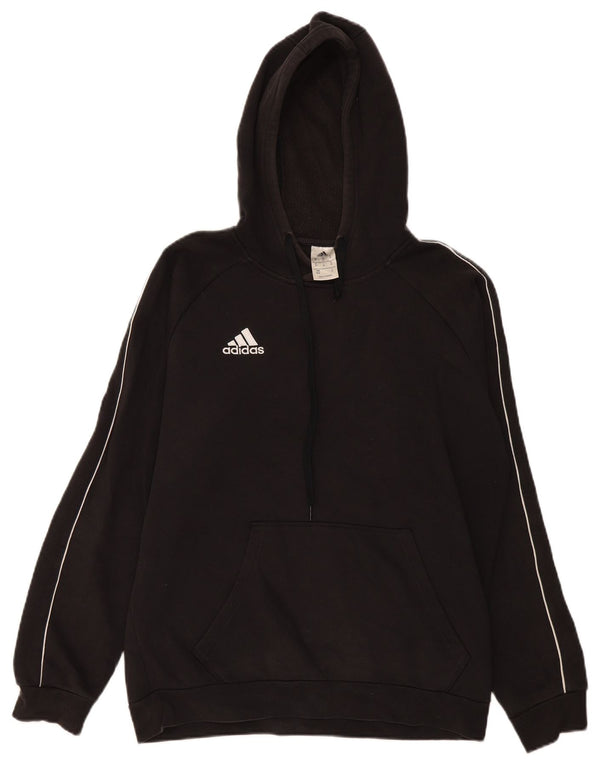 Adidas Mens Hoodie Jumper Medium Black Cotton