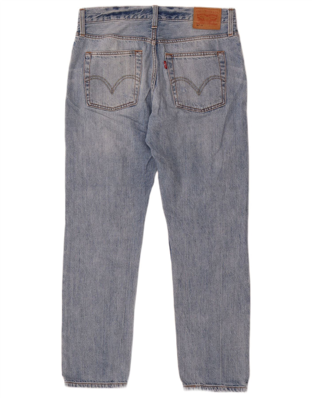 Calça jeans feminina Levi's 501 CT desgastada reta W26 L29 azul
