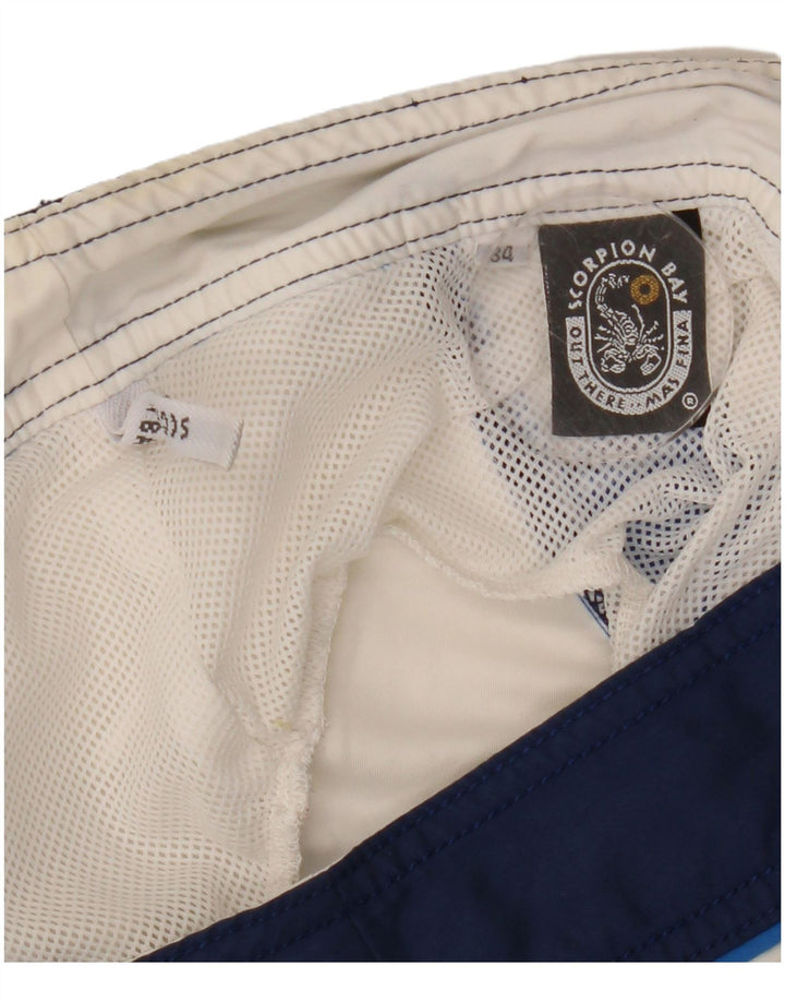 Shorts de natação masculino Scorpion Bay gráfico grande azul colorblock poliéster