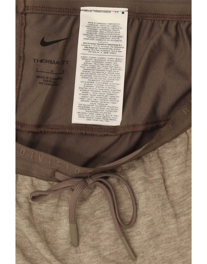 Calça de treino masculina Nike Therma-Fit grande poliéster manchado cinza