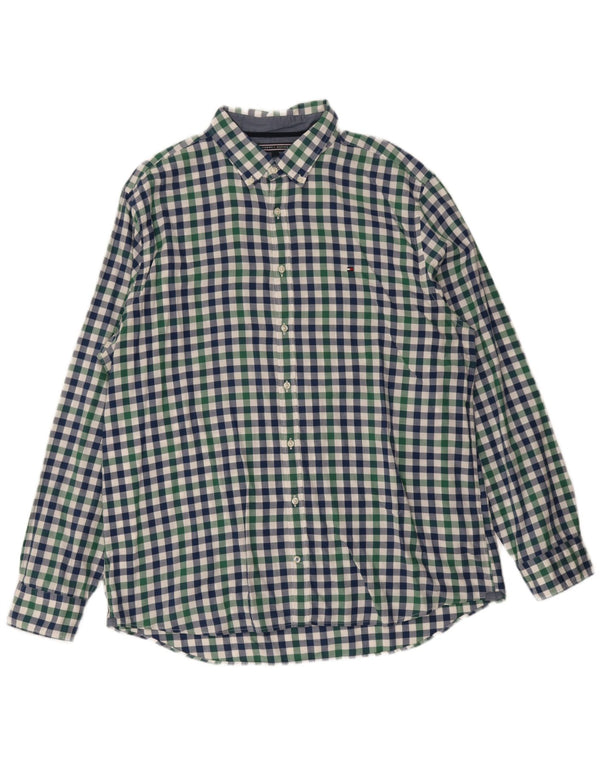 Camisa masculina Tommy Hilfiger New York Fit 2XL algodão guingão azul