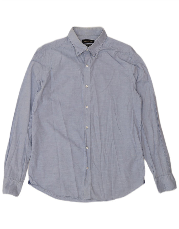 Camisa masculina Massimo Dutti azul médio