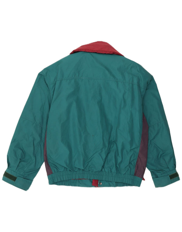 Jaqueta corta-vento masculina Columbia UK 38 médio verde colorblock nylon