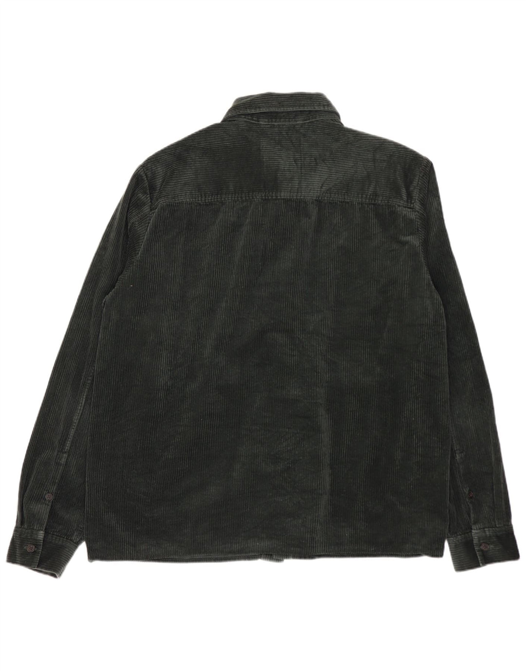 COS Camisa masculina de veludo cotelê verde médio algodão