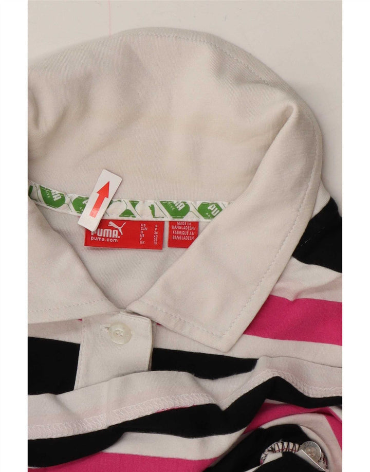 Camisa polo feminina Puma UK 10 pequena listrada multicolorida