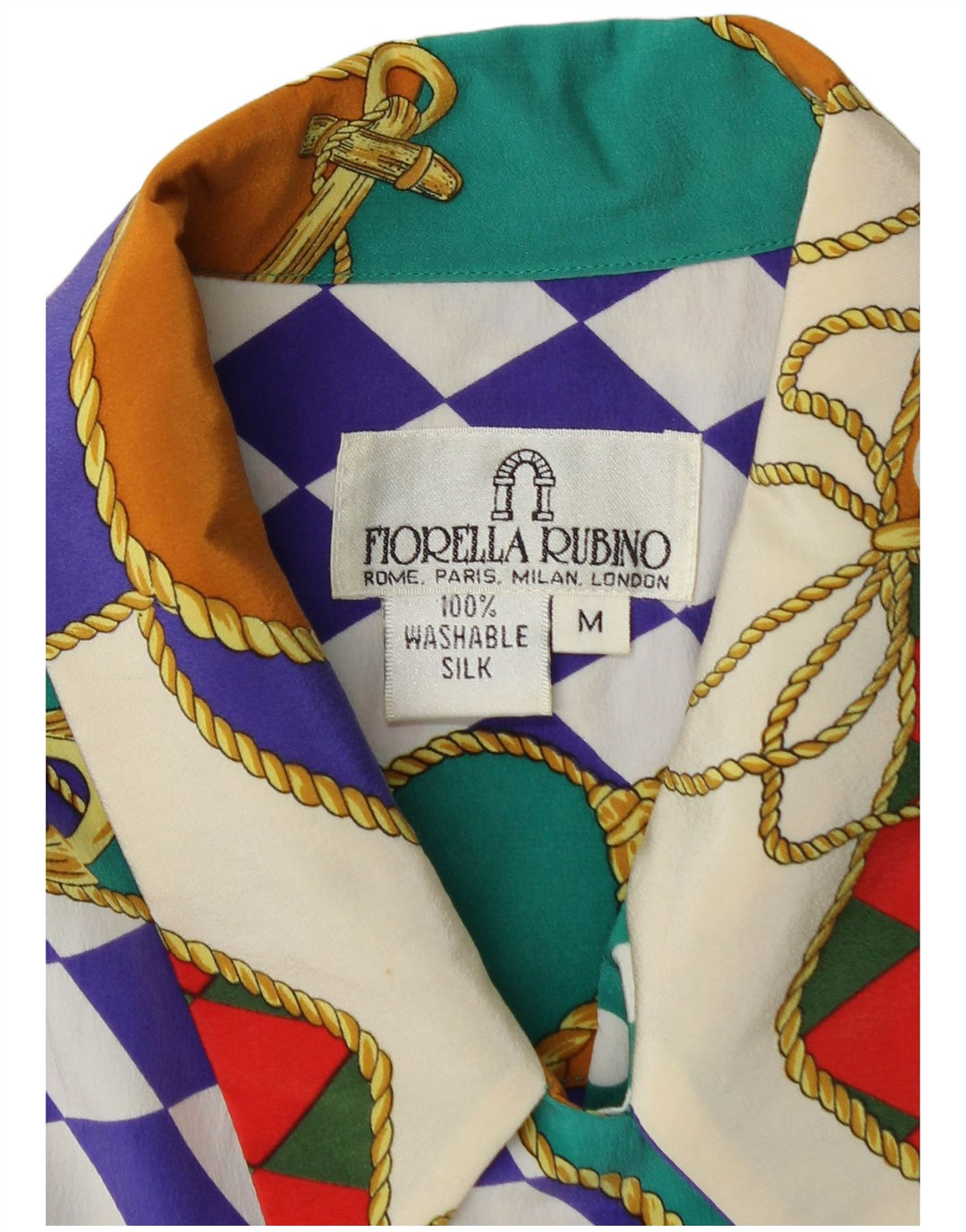 Blusa feminina FIORELLA RUBINO UK 14 média patchwork multicolorida