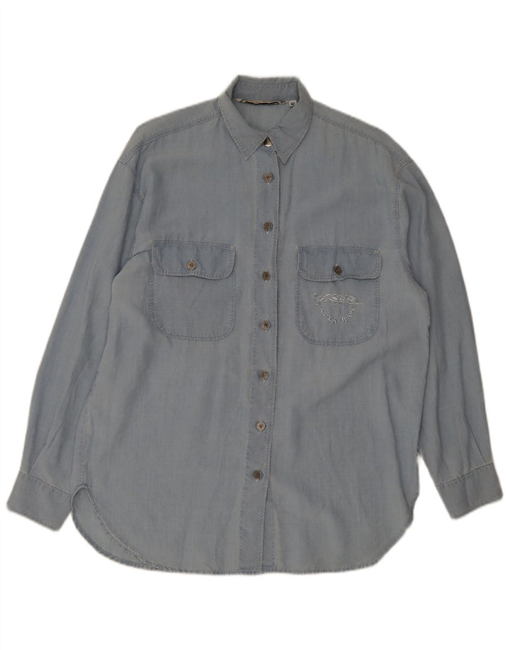 Camisa feminina Krizia Jeans IT 42 azul médio