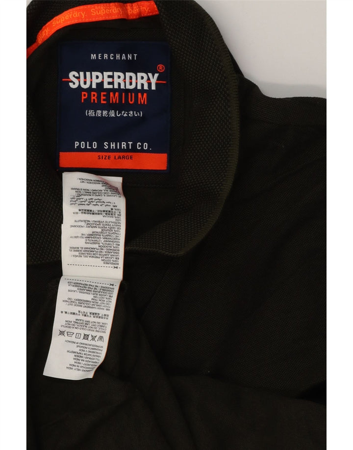 Camisa polo masculina SUPERDRY grande algodão verde