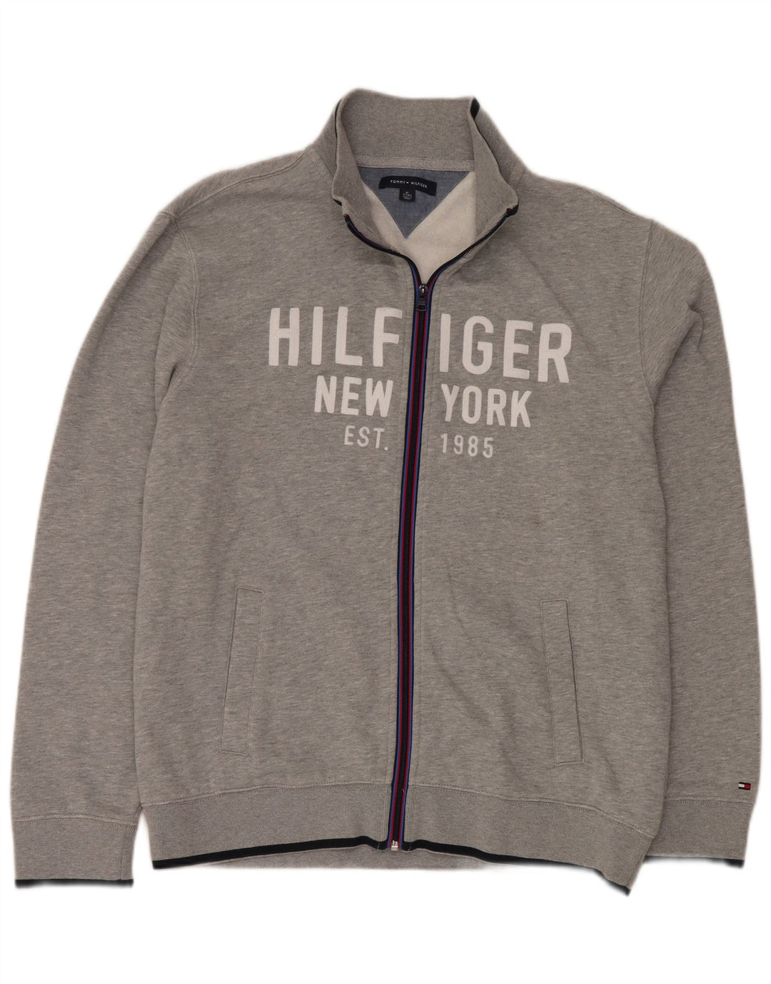 Jaqueta masculina TOMMY HILFIGER com agasalho gráfico XL cinza algodão
