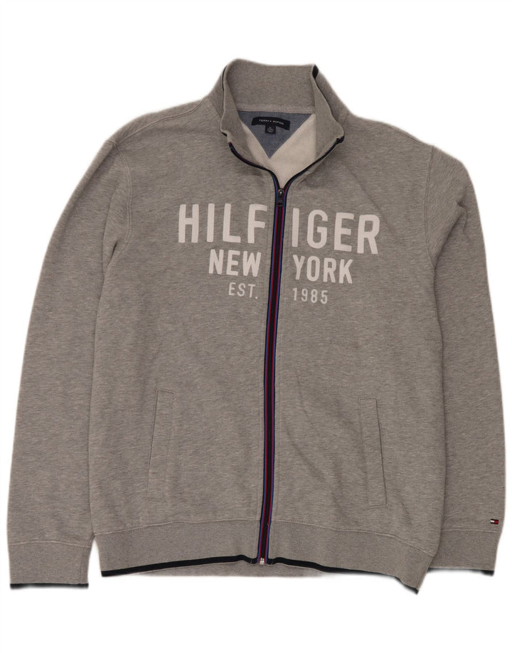 Jaqueta masculina TOMMY HILFIGER com agasalho gráfico XL cinza algodão