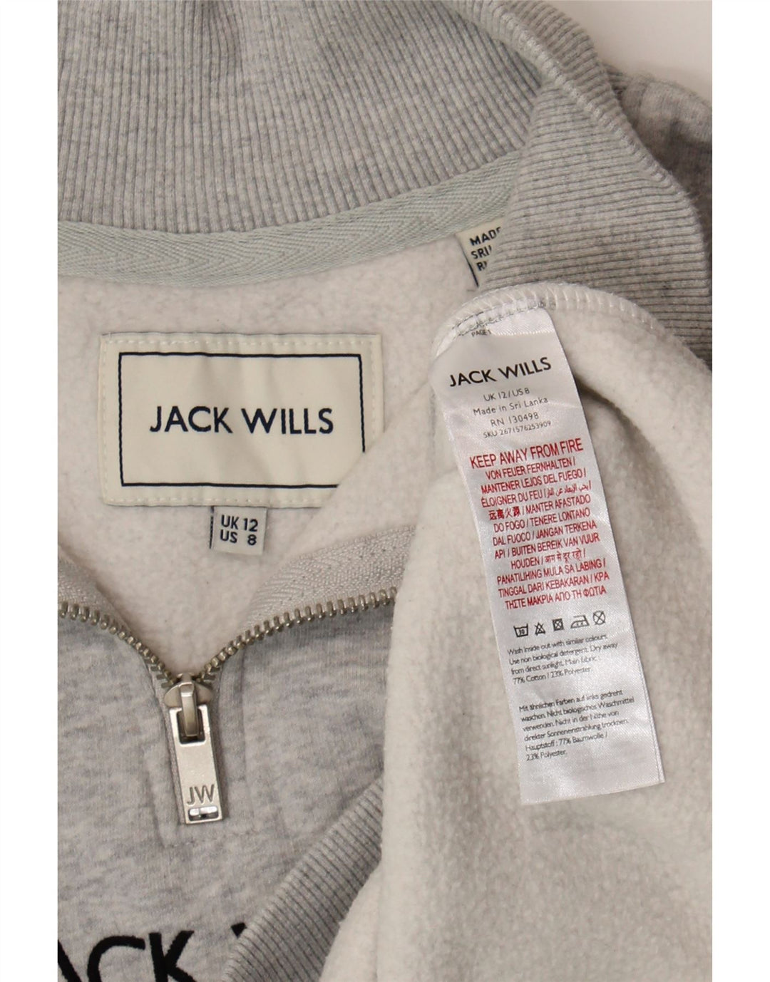 Jack Wills moletom feminino oversized com estampa gráfica UK 12 cinza médio