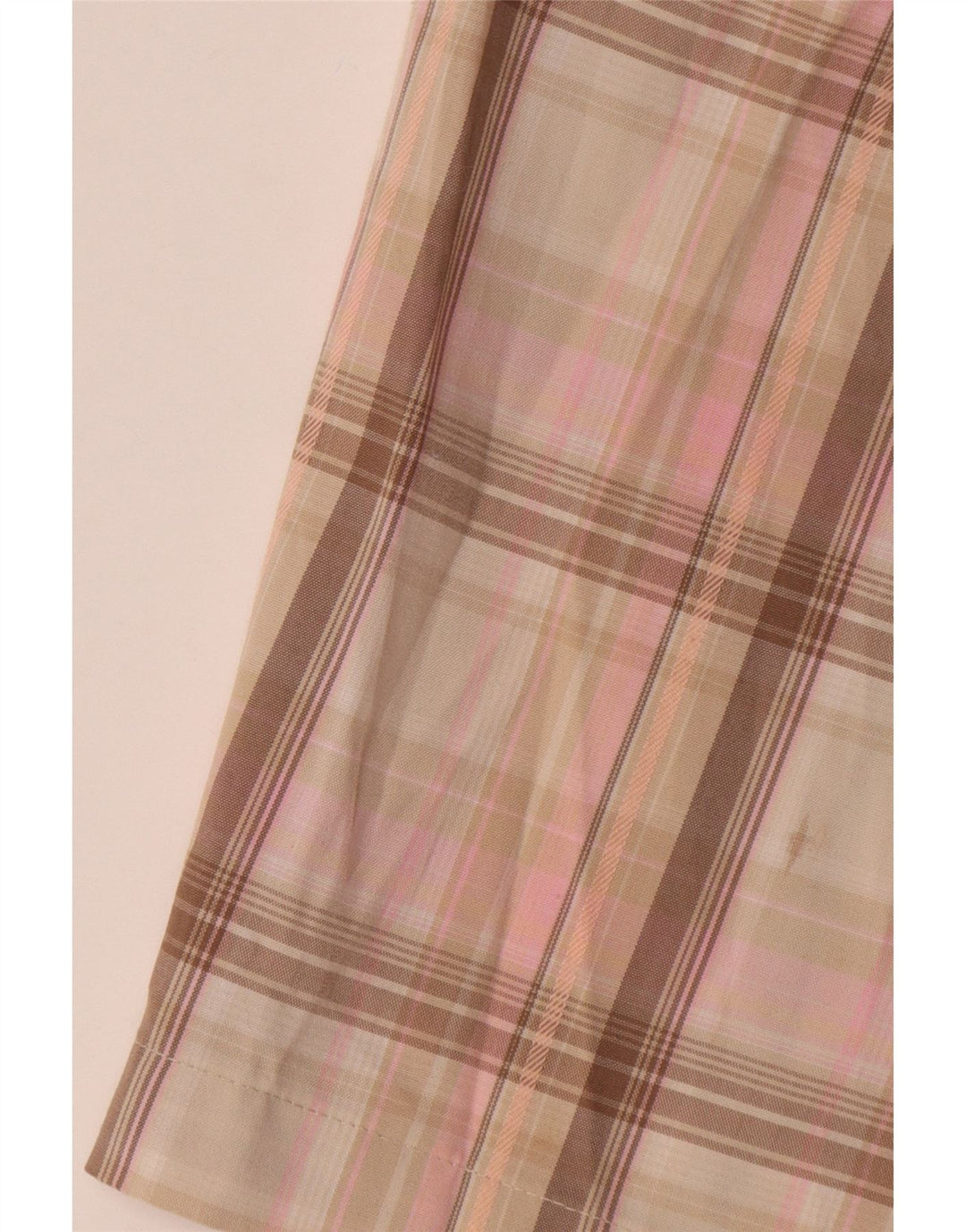Izod Shorts Chino Feminino US 8 Médio W32 Poliéster Xadrez Rosa