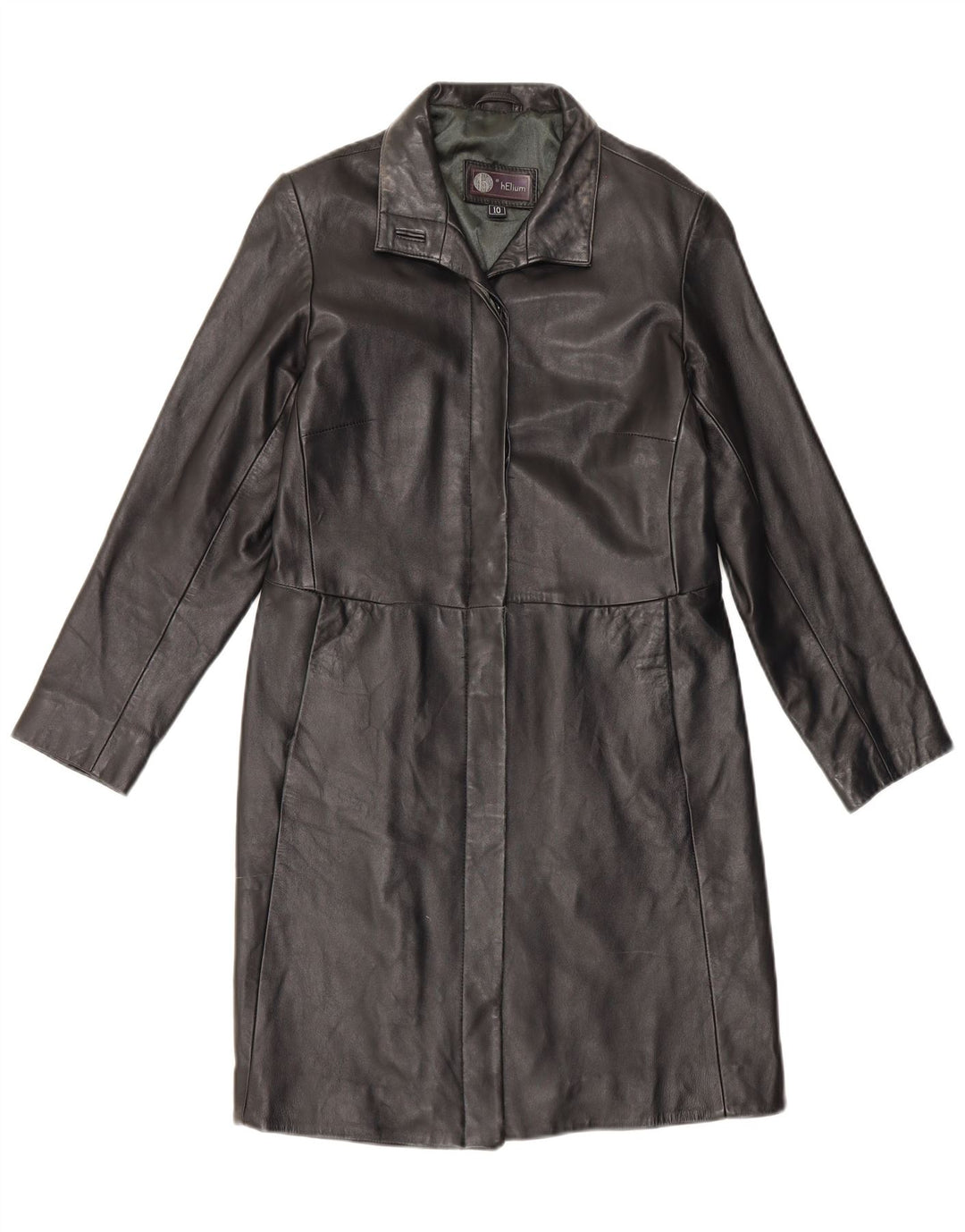 Casaco de couro feminino Helium UK 10 pequeno preto