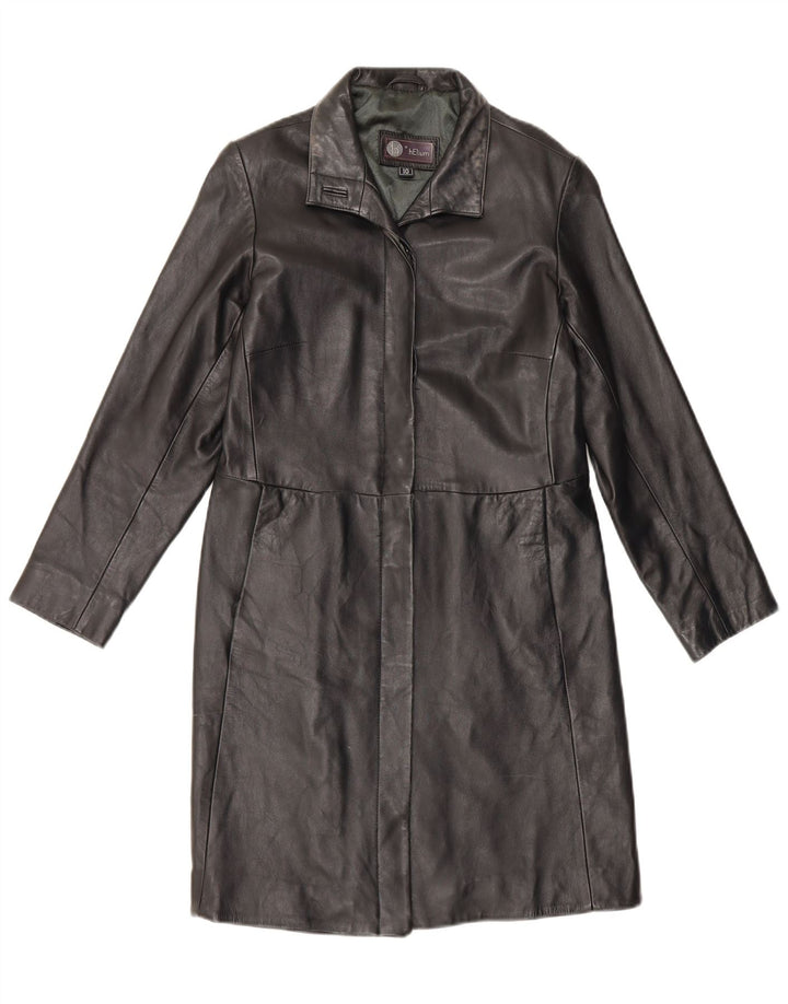 Casaco de couro feminino Helium UK 10 pequeno preto