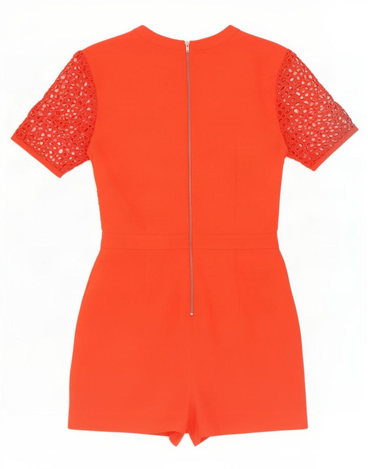 Macacão feminino Topshop de manga curta UK 10 pequeno vermelho