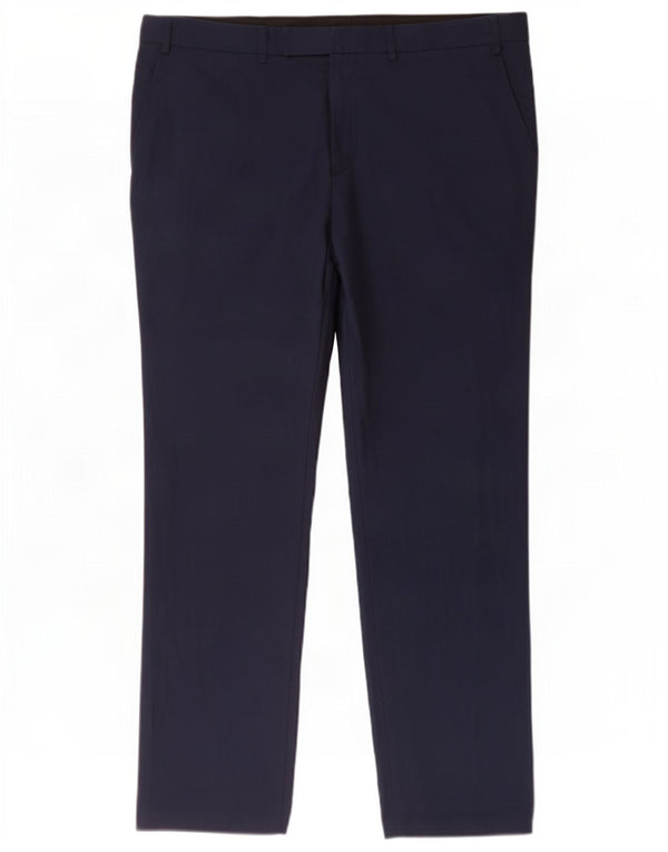 Calça masculina Marks & Spencer Slim Suit W38 L31 azul marinho