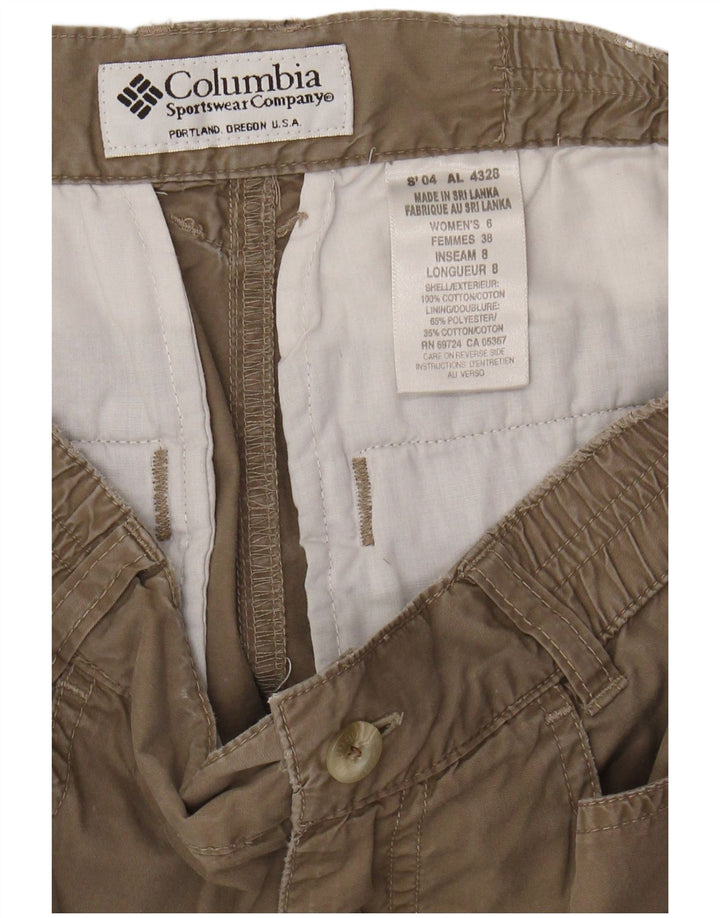 COLUMBIA Shorts Cargo Feminino US 9 Médio W28 Algodão Marrom