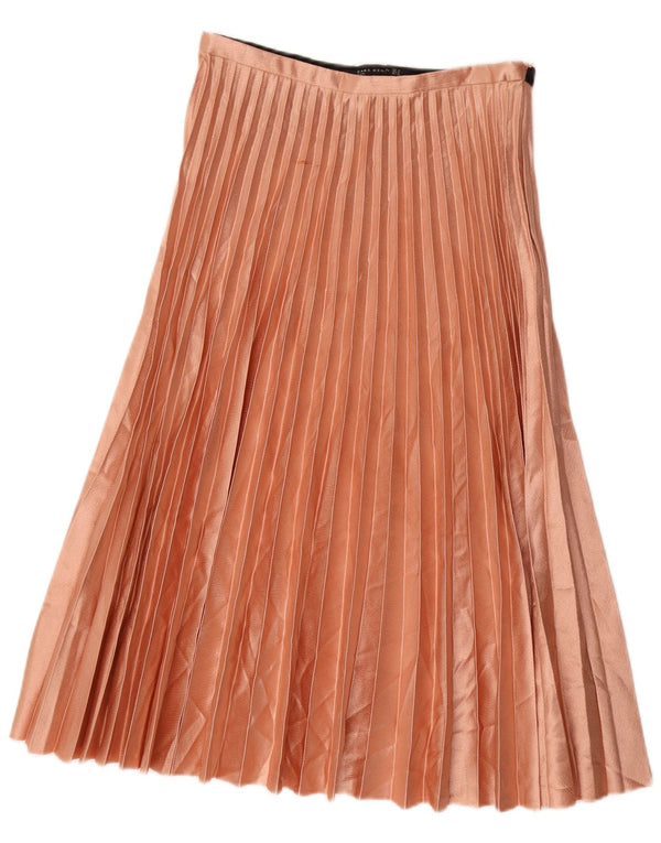 Saia plissada feminina Zara médio W28 rosa
