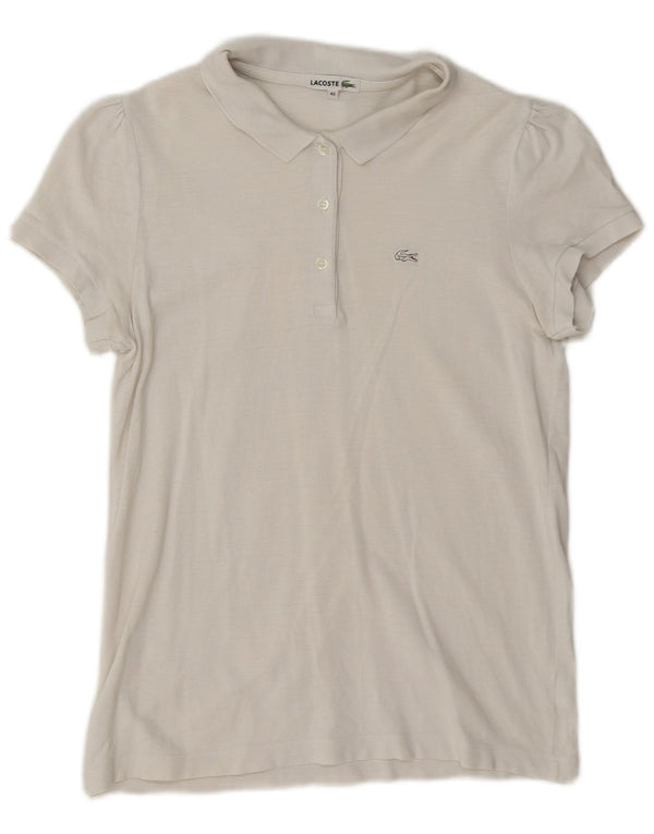 Camisa polo feminina Lacoste tamanho 42 grande algodão branco