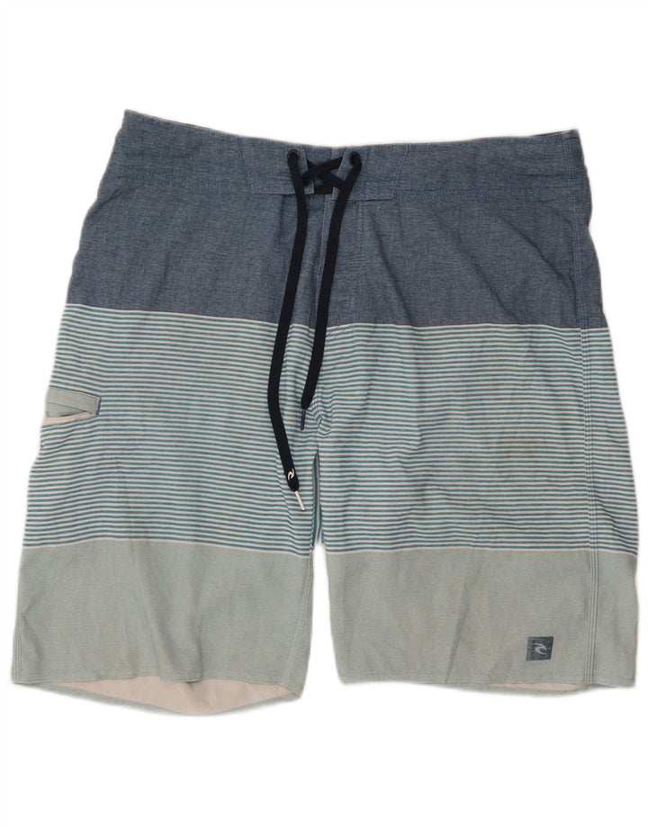 Shorts de banho masculino Rip Curl grande listrado azul