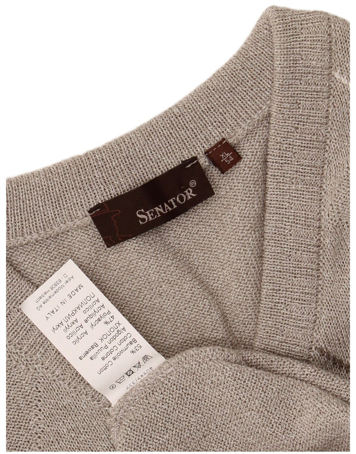 SENATOR Colete masculino regata IT 54 XL cinza Argyle/algodão diamante