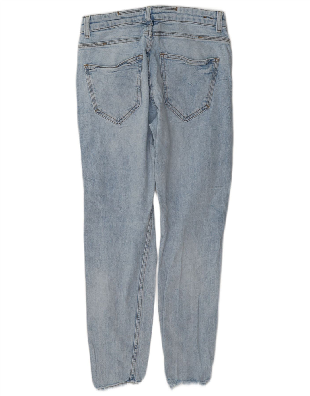 Zara Mens Jeans Slim Distressed EU 38 Pequeno W30 L27 Azul