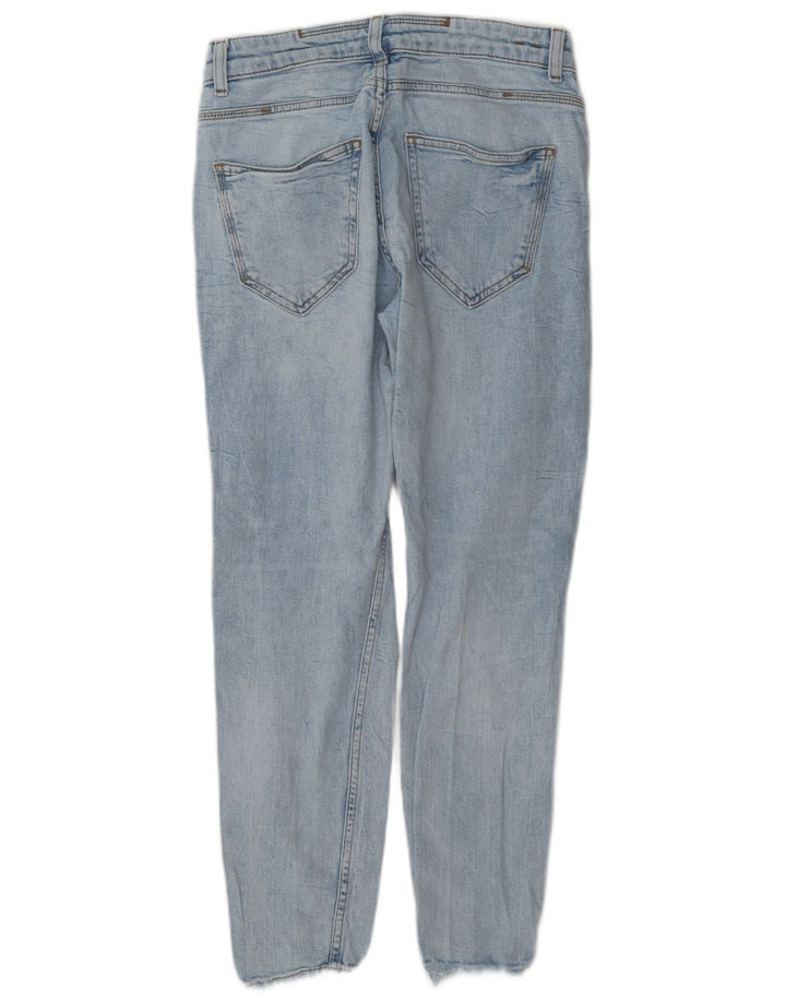 Zara Mens Jeans Slim Distressed EU 38 Pequeno W30 L27 Azul