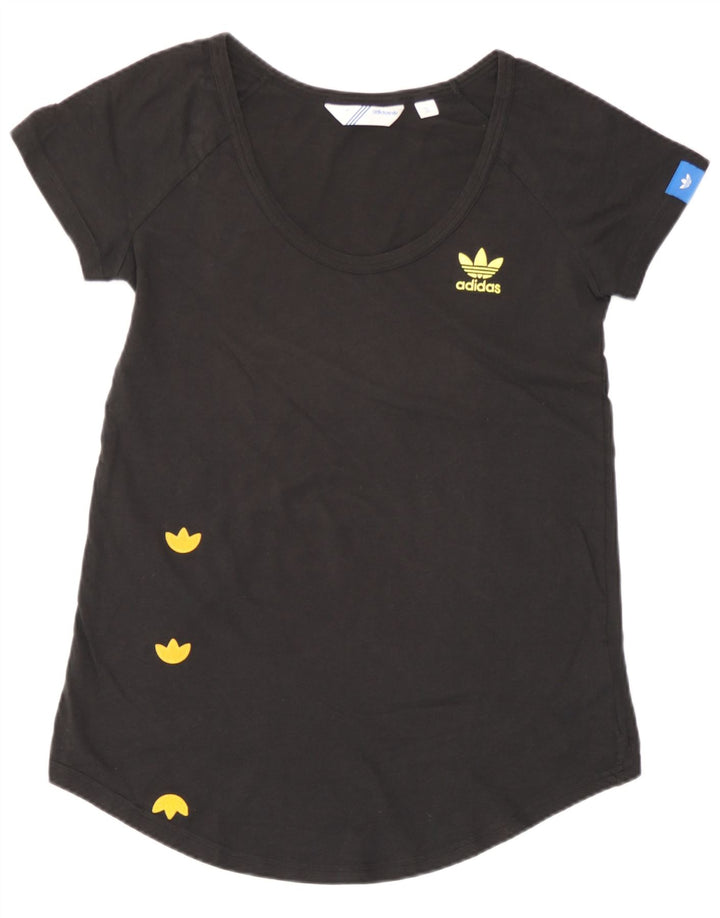 Adidas Camiseta Feminina Gráfica Top EU 38 Médio Algodão Preto