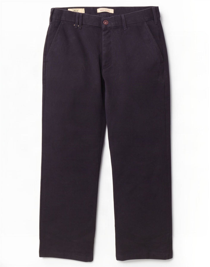 Calça chino reta masculina Marlboro Classics W34 L28 azul marinho