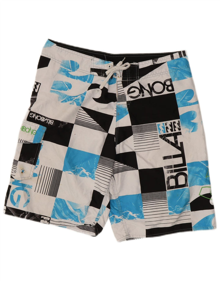 Billabong Mens Graphic Natação Shorts Grande Multicolorido Geométrico