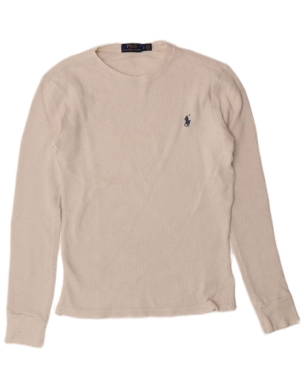 Top masculino Polo Ralph Lauren manga comprida pequeno algodão branco