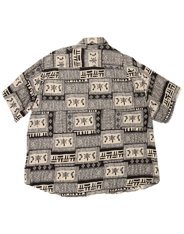 Camisa masculina de manga curta BOULEE tamanho 45/46 2XL preta patchwork viscose