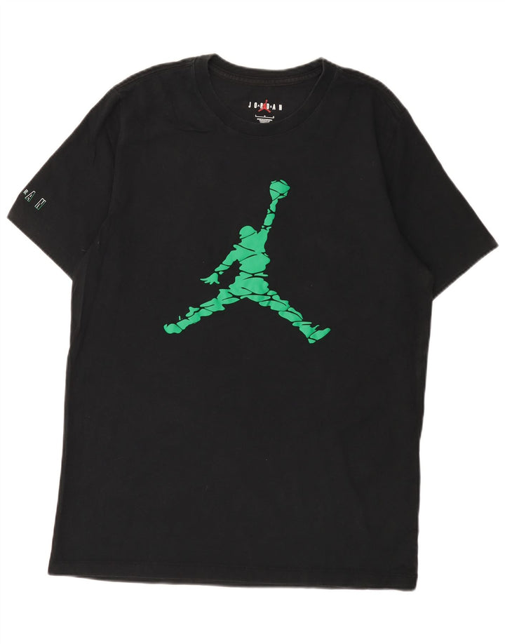 Camiseta masculina Jordan com estampa gráfica grande de algodão preto