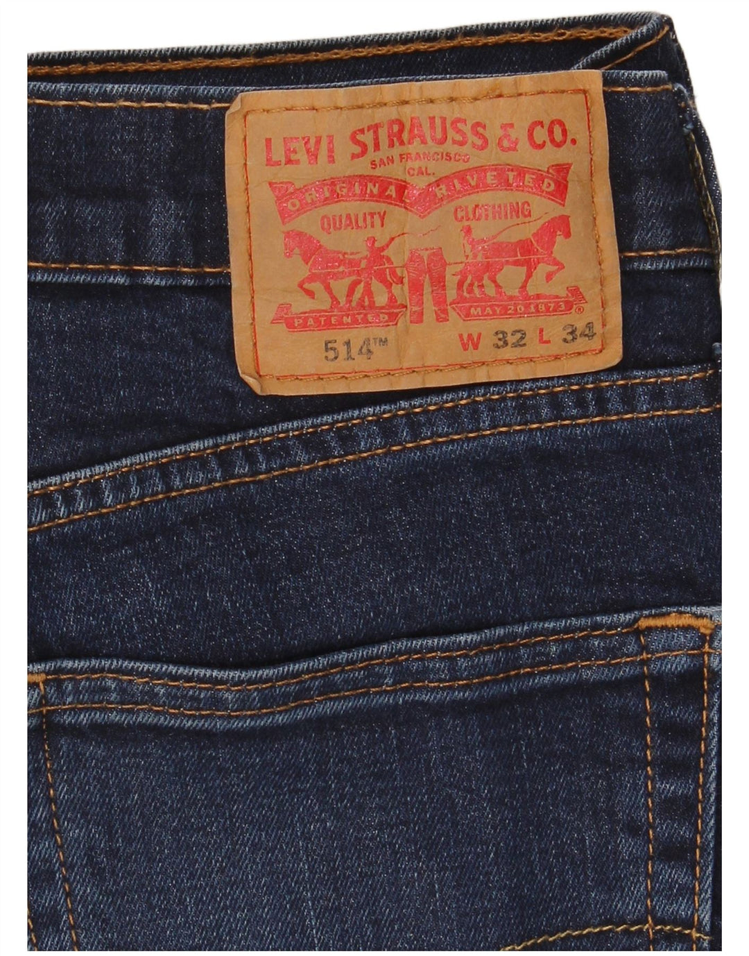 Levi's Masculino 514 Straight Jeans W32 L34 Azul Marinho Algodão
