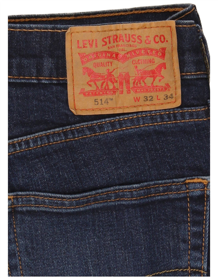 Levi's Masculino 514 Straight Jeans W32 L34 Azul Marinho Algodão