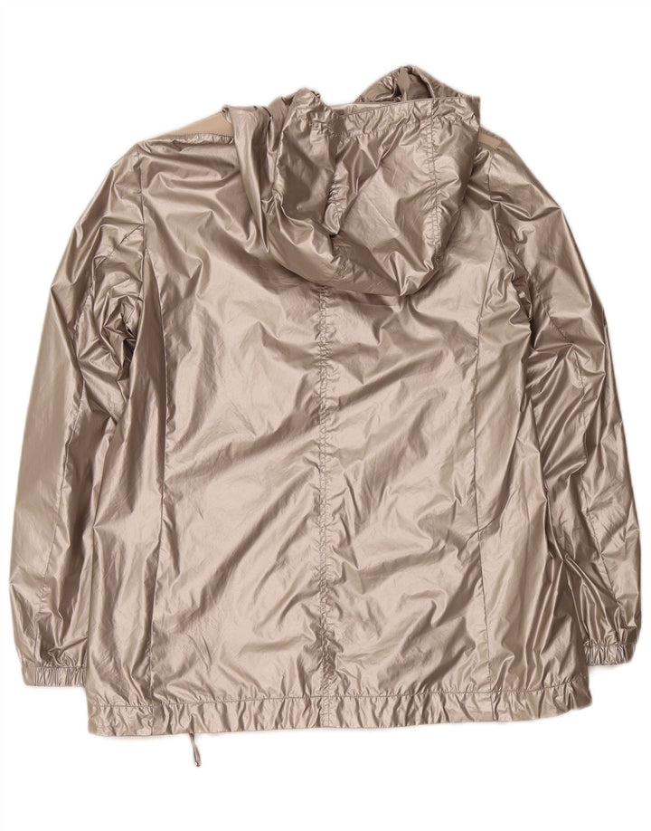 Geox Womens Respira Hooded Oversized Rain Jacket UK 10 Pequeno Cinza Poliamida