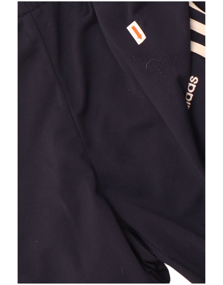 Calça de treino feminina Adidas UK 8/10 pequena azul marinho poliéster