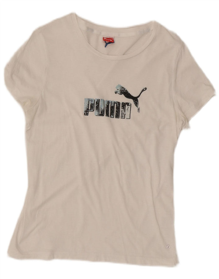 Puma Camiseta Feminina Graphic Top UK 14 Grande Branco