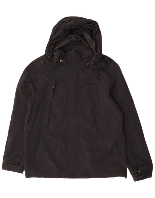 Jaqueta corta-vento masculina Calvin Klein Jeans com capuz Reino Unido 40 grande preto nylon