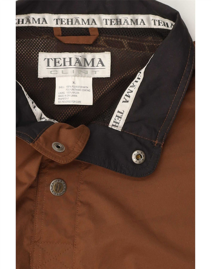 Jaqueta de chuva masculina Tehama UK 42 XL marrom poliéster