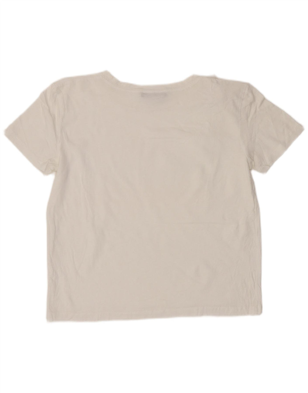 Zara Womens Crop T-Shirt Top UK 10 Pequeno Branco