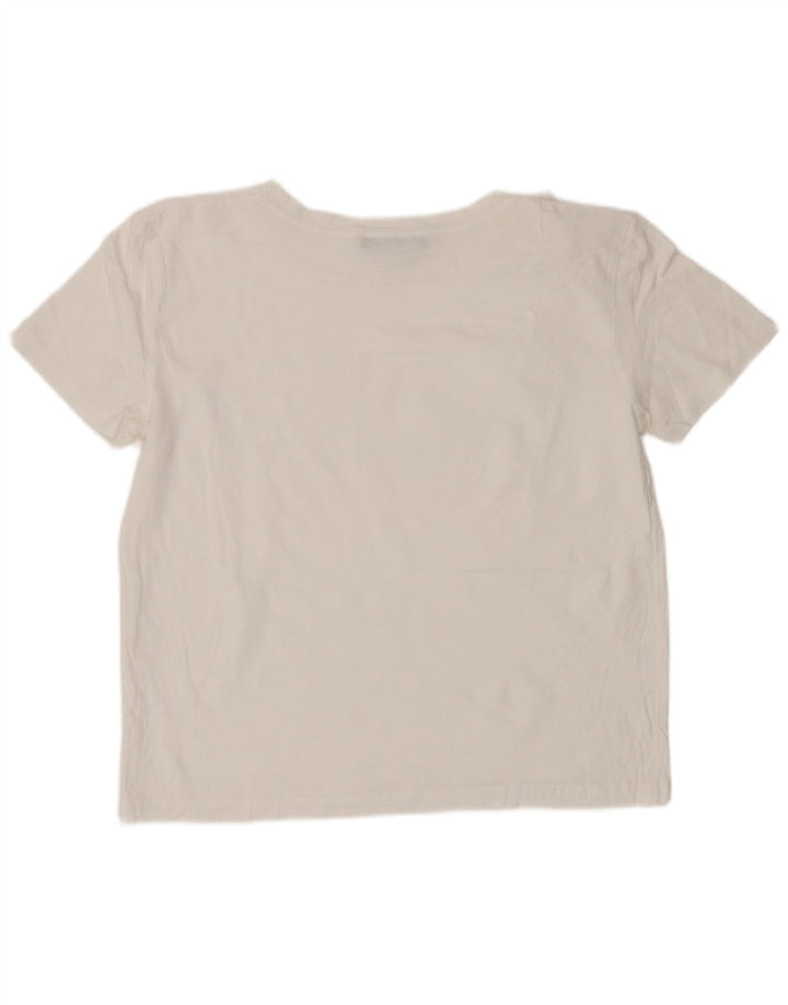Zara Womens Crop T-Shirt Top UK 10 Pequeno Branco