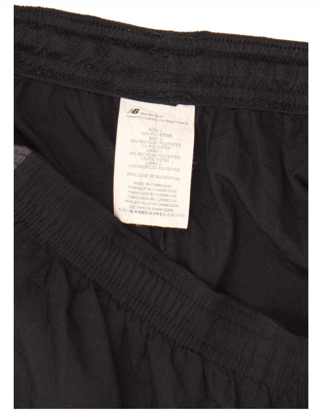 Shorts esportivos masculinos New Balance grande poliéster colorblock preto