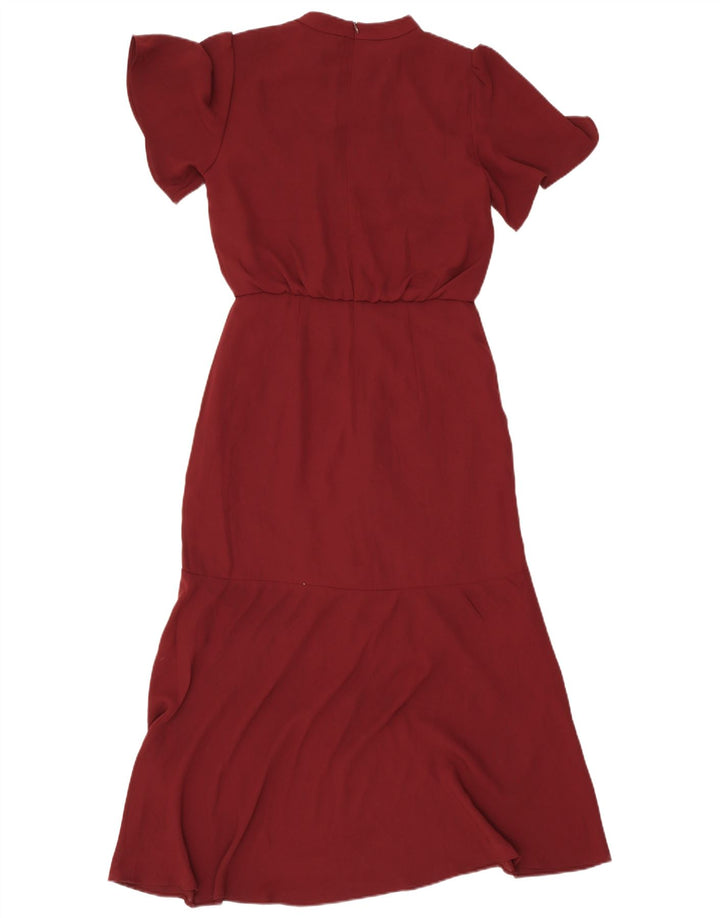 Vestido Maxi Feminino Oasis Reino Unido 8 Pequeno Poliéster Borgonha