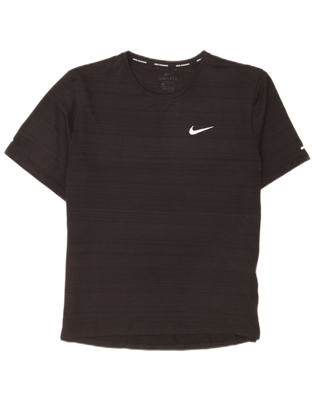 Camiseta masculina Nike Dri Fit Top médio preto listrado poliéster