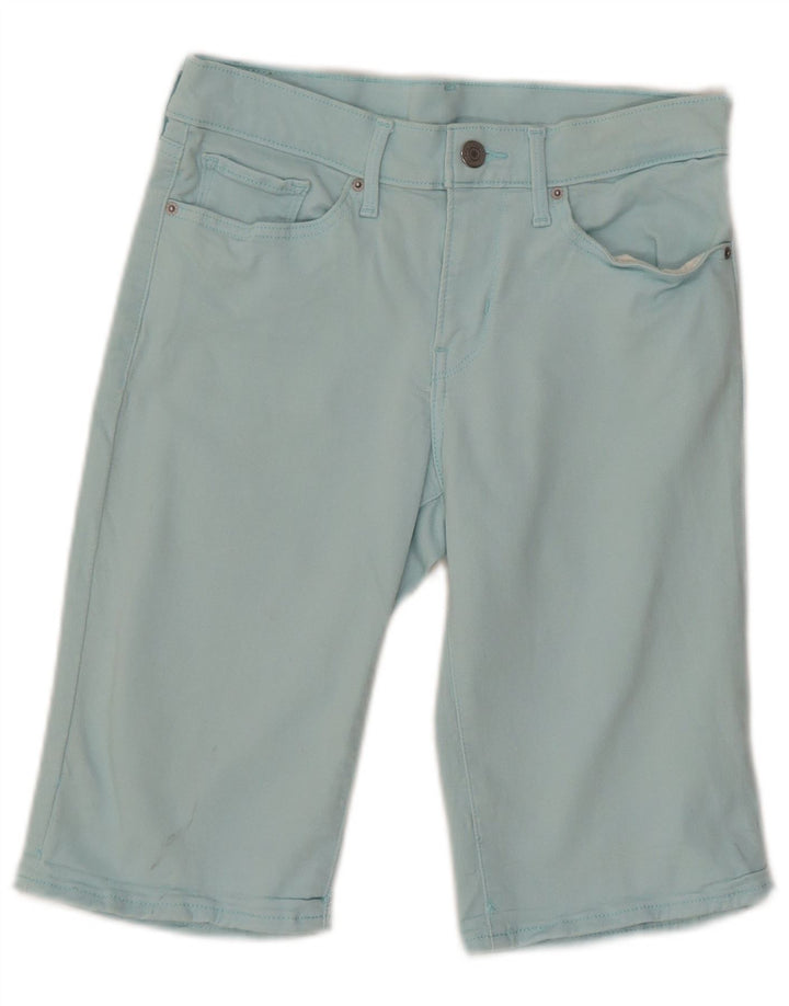 Shorts jeans feminino LEVI'S W27 pequeno algodão turquesa