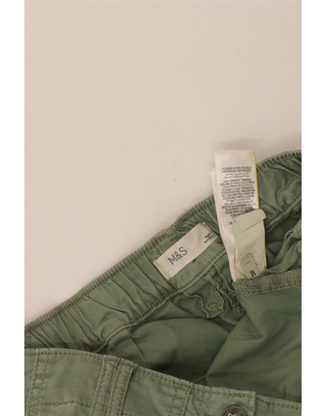 Calça cargo feminina Marks & Spencer média W26 L23 Lyocell verde