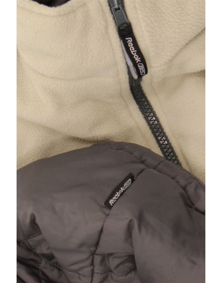 Colete acolchoado reversível feminino Reebok UK 14 grande cinza